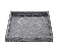 SUMNACON Plateau de service en marbre - Plateau à bijoux pour salle de bain, cuisine, rangement, articles de toilette, bijoux, décoration de la maison - Noir - 25 cm