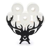 SUMNACON Porte-rouleau de papier toilette en métal noir - Décoration murale pour salle de bain en forme de corne de cerf