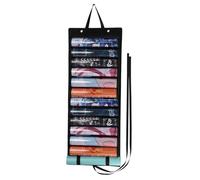 SUMNACON Sac de rangement pour tapis de jeu avec fentes transparentes, noir à suspendre, support de tapis de jeu MTG, support de rangement portable avec 2 crochets, convient pour 12 + 1 tapis de jeu