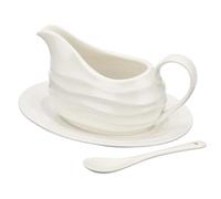 SUMNACON Saucière en céramique de 368,5 g avec soucoupe, saucière avec plateau et cuillère, bol à vinaigrette, bol à bouillon, poivrier noir, ketchup, carafe de service avec poignée pour cuisine et