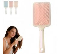 Sumneo Brosse à coussin lumineuse - Brosse anti-traction extra douce pour cheveux humides et secs - Brosse démêlante avec massage de la tête pour cheveux longs aux couleurs vives (poudre de perle)