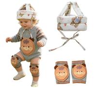 Sumneo Ensemble de protection de tête et de genouillères pour bébé - Casque et rembourrage anti-chocs en coton, antidérapant, certifié sans substances nocives, protection de sécurité pour enfants de 6