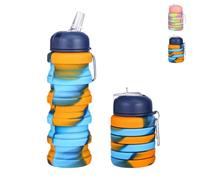 Sumneo Gourde pliable 500 ml, sans BPA et passe au lave-vaisselle, bouteille de camping anti-fuite de qualité alimentaire, tasse pliable pour randonnée, voyage, extérieur, sport (camouflage jaune)