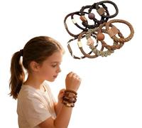 Sumneo Lot de 10 élastiques à cheveux pour femme : protège-cheveux doux sans traction, idéal pour les cheveux bouclés et épais. Pour tous les types de cheveux. (Lot de 10 bandeaux de couleur café noir