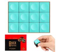 Sumneo Lot de 12 craies de billard, bleues, professionnelles, avec poudre huileuse antidérapante, pour snooker et billard, longue durée de vie, pour joueurs professionnels et passionnés, vert clair