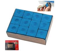 Sumneo Lot de 12 craies de billard professionnelles avec poudre huileuse antidérapante pour snooker et billard de piscine - Craie de précision durable pour joueurs professionnels et amateurs - Bleu