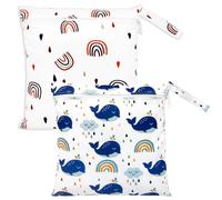 Sumneo Lot de 2 sacs à langer étanches - 11,8 x 11,2 cm - Pour bébé - Réutilisables - Avec fermeture éclair - Pour les déplacements, la maternelle, Lot de 2, Confortable