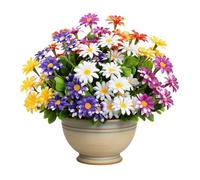 Sumneo Lot de 5 bouquets de fleurs artificielles résistantes aux UV pour l'extérieur, le balcon, le jardin, la tombe - Décoration pour la maison, le mariage - Résistant au gel et facile d'entretien