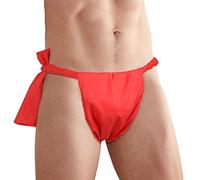 Sumo Short en coton pour homme String japonais traditionnel Dos en T Fundoshi Sous-vêtement lutteur Pagne Kimono Slip, Rouge, Large