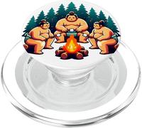 Sumo Wrestlers rôtissant des guimauves Autour d'un feu de Camp PopSockets PopGrip pour MagSafe
