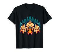 Sumo Wrestlers rôtissant des guimauves Autour d'un feu de Camp T-Shirt Graphique avec Valeur