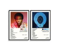 Sumooa Lot de 2 posters Childish Gambino Rappeur Donald Glover Music Album Cover pour chambre à coucher Art mural esthétique en toile Décoration de chambre à coucher 30 x 45 cm