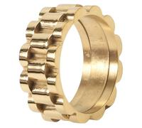Sumpgle Bague à maillons en acier titane style français large bijou d'inspiration vintage pour femme, 7, Plaqué or 18 carats