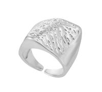 Sumpgle Bague ouverte réglable vintage martelée mate unique Instagram tendance pour femme Bijoux délicats à porter au quotidien