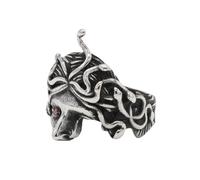 Sumpgle Bague pour homme en acier titane avec motif Gorgone Medusa inspiré de la mythologie grecque, bijou vintage gothique pour homme, 13