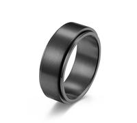 Sumpgle Bague rotative en titane pour homme - 8 mm - En acier brossé - Plaqué or 18 carats - Finition mate, 11
