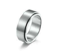 Sumpgle Bague rotative en titane pour homme - 8 mm - En acier brossé - Plaqué or 18 carats - Finition mate, 11