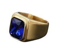 Sumpgle Bague unisexe en acier titane avec pierre précieuse, bijou minimaliste pour homme et femme, bracelet lisse et léger pour un usage quotidien, 11