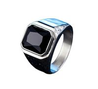 Sumpgle Bague unisexe en acier titane avec pierre précieuse, bijou minimaliste pour homme et femme, bracelet lisse et léger pour un usage quotidien, 10
