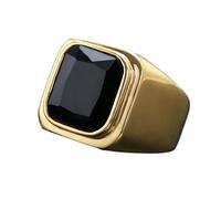 Sumpgle Bague unisexe en acier titane avec pierre précieuse, bijou minimaliste pour homme et femme, bracelet lisse et léger pour un usage quotidien, 9