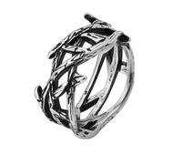 Sumpgle Bague vintage couronne d'épines en acier titane thème religieux bijoux unisexe design minimaliste pour homme et femme, 10