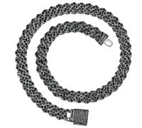 Sumpgle Chaîne Cubaine Homme Style Industriel 11mm Fermoir Boîte Collier Minimaliste Design Urbain Accessoire Cadeau, 20 inch/50 cm