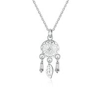 Sumpgle Collier Bohème Dreamcatcher Feuille Strass Accents Simple Géométrique Clavicule Chaîne