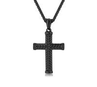 Sumpgle Collier Croix pour Hommes Femmes Acier Titane Classique Acier Inoxydable Simpliste Gothique Bijoux Personnalisés