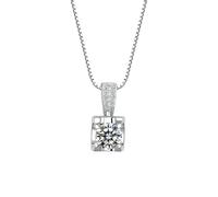 Sumpgle Collier pendentif tête de taureau plaqué or blanc 18 carats Moissanite-Like Sparkling Zircon Collier Femme Minimaliste