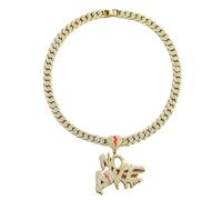 Sumpgle Collier plastron en forme de cœur brisé avec inscription « No Love » serti de cristaux - Style punk