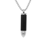 Sumpgle Collier pour hommes ouvrable modèle balle pendentif lisse Design occidental bijoux tendance personnalité acier inoxydable matériau