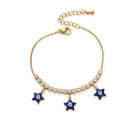 Sumpgle Ensemble collier et bracelet à franges en émail bleu zircon carré pour femme, bijoux minimalistes uniques et bohèmes