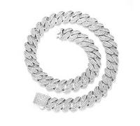 Sumpgle Ensemble de collier Hip Hop pour homme avec strass glacés, 8 inch/20 cm-Bracelet