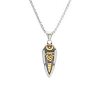 Sumpgle Hommes en acier inoxydable Viking flèche modèle pendentif collier mode titane acier bijoux uniques pour hommes