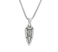 Sumpgle Hommes en acier inoxydable Viking flèche modèle pendentif collier mode titane acier bijoux uniques pour hommes