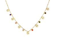 Sumpgle INS Collier avec pendentif baleine libellule en acier titane coloré zircon tendance bijoux polyvalents