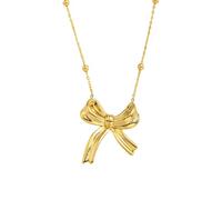 Sumpgle INS Collier tendance en acier titane avec nœud pour femme Style minimaliste et élégant Chaîne haut de gamme