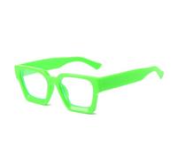 Sumpgle Lunettes pour femme avec monture carrée minimaliste et urbaine bloquant la lumière bleue pour les fêtes, le quotidien, les événements spéciaux, cadeau, Vert trésor vif, White (Anti-Blue Light)