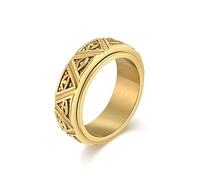 Sumpgle Mythologie égyptienne antique œil d'Horus en acier inoxydable Bague rotative triangulaire Pyramide Gardiens Titane Bijoux fantaisie pour un, 10
