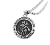 Sumpgle Saint Christophe Pendentif Gardien Grec Chasser Le Mal Loin Titane Acier Bijoux Religieux Collier Rrotectif Amulette Mode