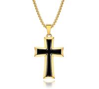 Sumpgle Style européen titane acier croix pendentif collier minimaliste or noir hommes bijoux accessoire de mode