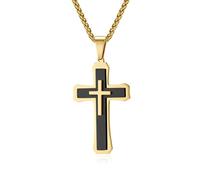 Sumpgle Trois couches Titane Acier Croix Collier Personnalité Homme Pull Chaîne 3D Pendentif Bijoux Européen et Américain Mode Tendance