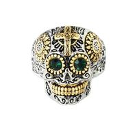 Sumpgle Unique Retro Mexican Day of the Dead Skull Bague en acier titane pour homme Accessoire élégant pour homme, 13