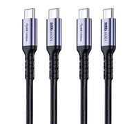 SUMPK Lot de 2 câbles USB C 3.1 Gen 2, 3 m, charge rapide 100 W, 10 Gbit/s, câble de transfert haute vitesse, sortie vidéo 4K 60 Hz, cordon PD compatible avec écran d'affichage, Thunderbolt 3, MacBook