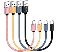 SUMPK Lot de 4 câbles USB C de 0,3 m, charge rapide USB A vers USB C, cordon en nylon tressé, compatible avec Samsung Galaxy A10e A20 A20S A51, S20 S10 S9 S8, Note 10 9 8, Moto G7 G8, Pixel 3, LG V30