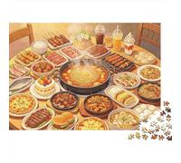 Sumptuous Dinner Puzzle pour Garçons et Filles 1000 Pièce Recyclable Food Art Puzzle Fun and Stimulant Family Game Idée de Cadeau Parfaite for Child‘s Birthday 52x38cm/1000pcs