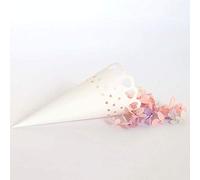 Sumshy 100Pcs Blanc Cone en Confettis pour Mariage, DIY Cône en Papier avec Bord élégant découpé au Laser Love-Heart, Cone Bonbons, Confettis, Pétale Holder pour Mariage, Communion, Baptême, Fête