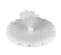 Sumshy 200pcs Voile de Tulle Rond Organza Blanc avec Paillette 23cm pour Dragées Sachet de Bonbons pour Mariage Baptême Fête Anniversaire