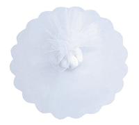 Sumshy 200pcs Voile de Tulle Rond Organza Blanc sans Paillette 23cm pour Dragées Sachet de Bonbons pour Mariage Baptême Fête Anniversaire