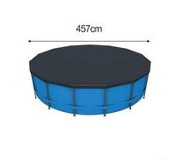 Sumsoctober Bâche solaire ronde pour piscine solaire en PVC, 3,05 m à 4,57 m, imperméable, résistante aux UV et au vent, protection contre les débris à économie d'énergie (457 cm)